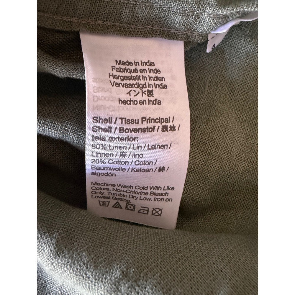 J.Crew Mens XL Slim Fit Short Sleeve Linen Cotton Button Down Shirt Sage Green - Picture 4 of 6